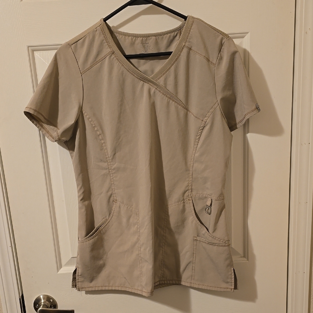 Cherokee Infinity Beige Scrub Top